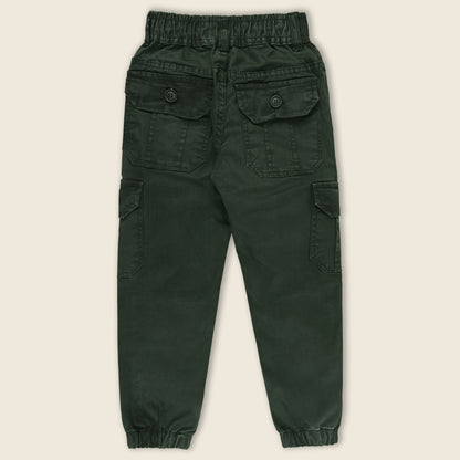 Boys Elastic Waist Cargo Denim Trouser