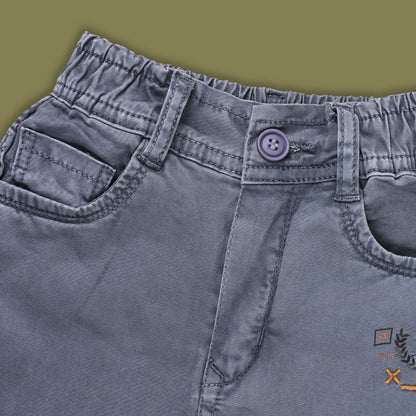 Boys Elastic Waist Cargo Denim Trouser
