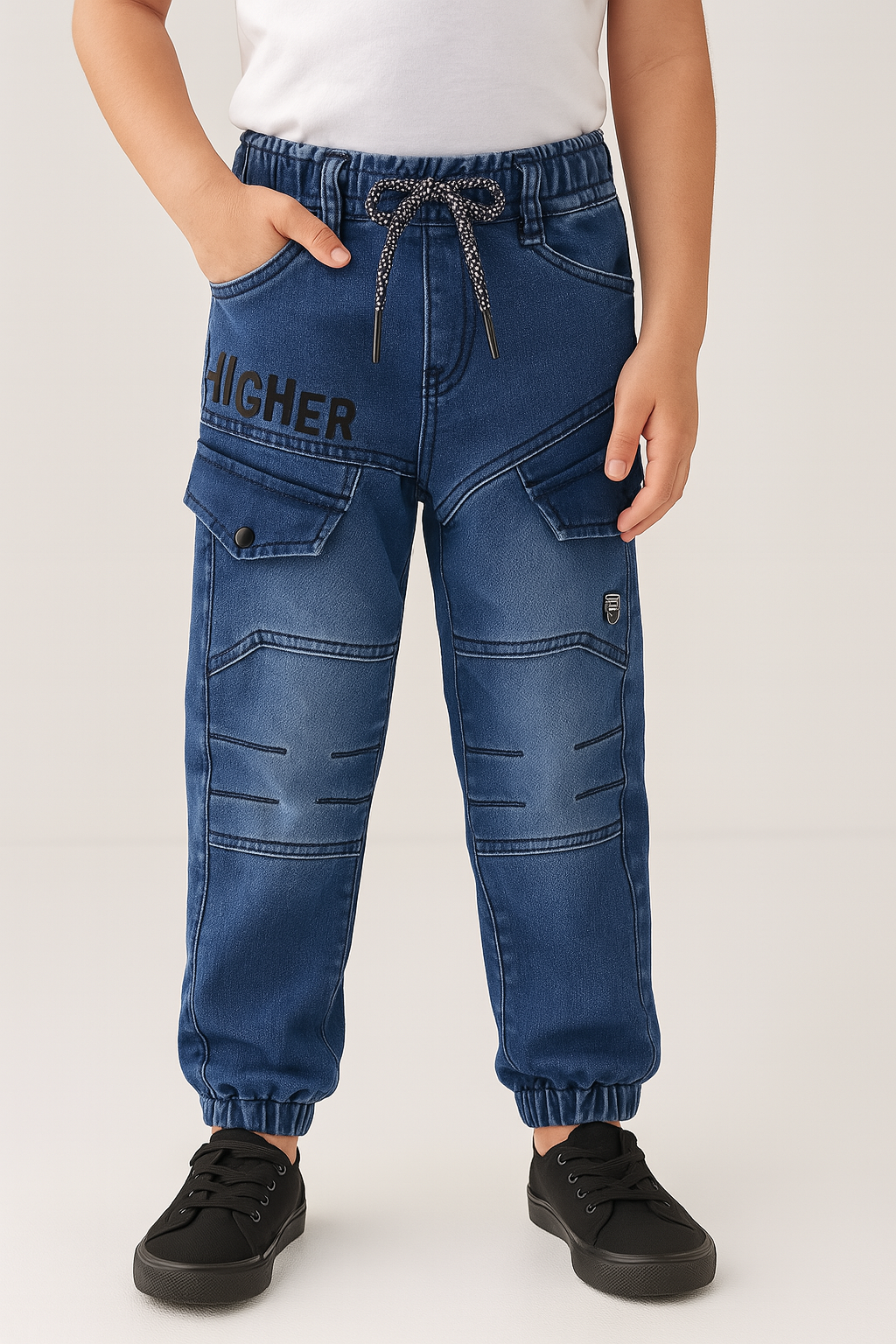 Boys Cotton Elastic Waist Casual Trouser