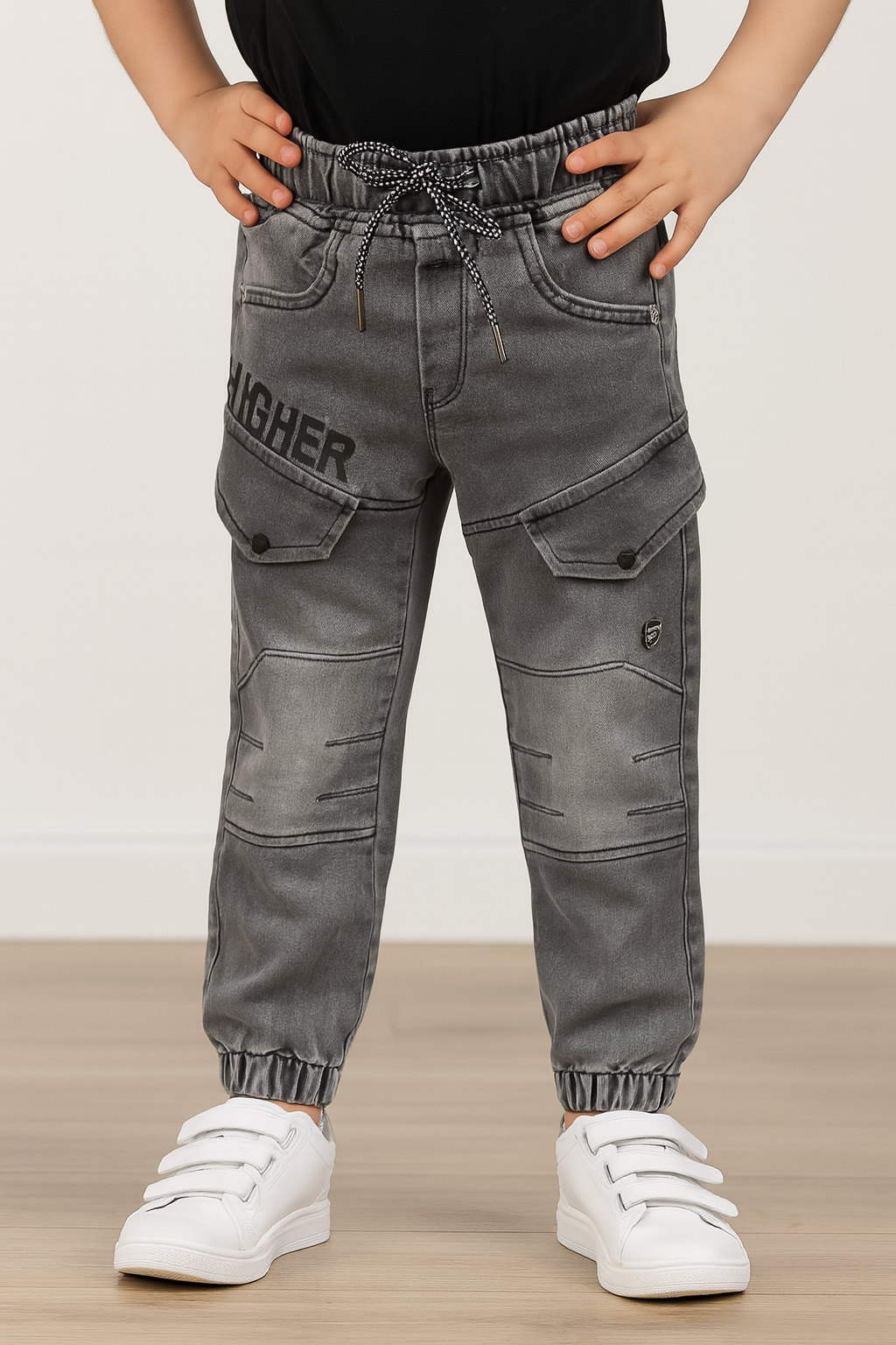 Boys Cotton Elastic Waist Casual Trouser