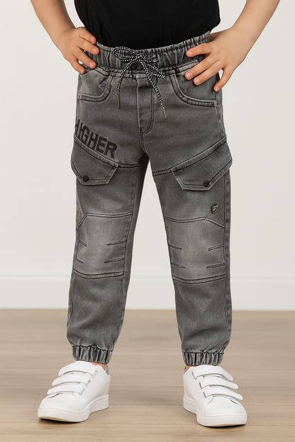 Boys Cotton Elastic Waist Casual Trouser