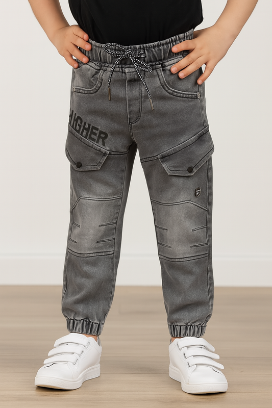 Boys Cotton Elastic Waist Casual Trouser
