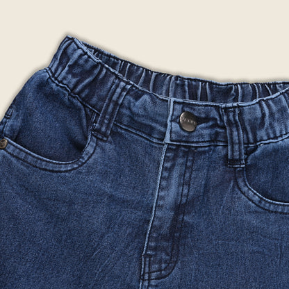 Boys Elastic Waist Cargo Denim Trouser