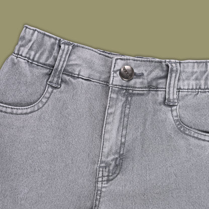 Boys Elastic Waist Cargo Denim Trouser