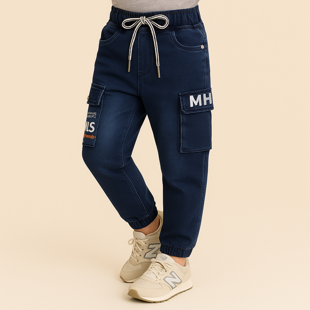 Boys Cargo Cotton Elastic Trouser