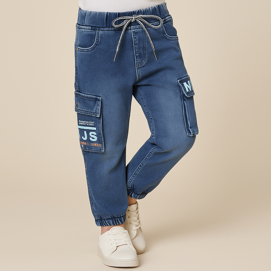 Boys Cargo Cotton Elastic Trouser