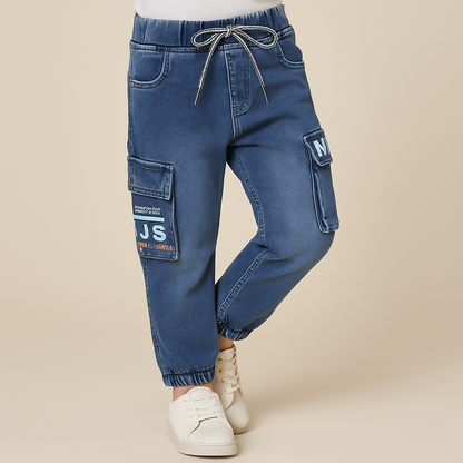 Boys Cargo Cotton Elastic Trouser