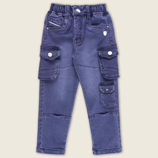 Boys Stylish Denim Cargo Trousers