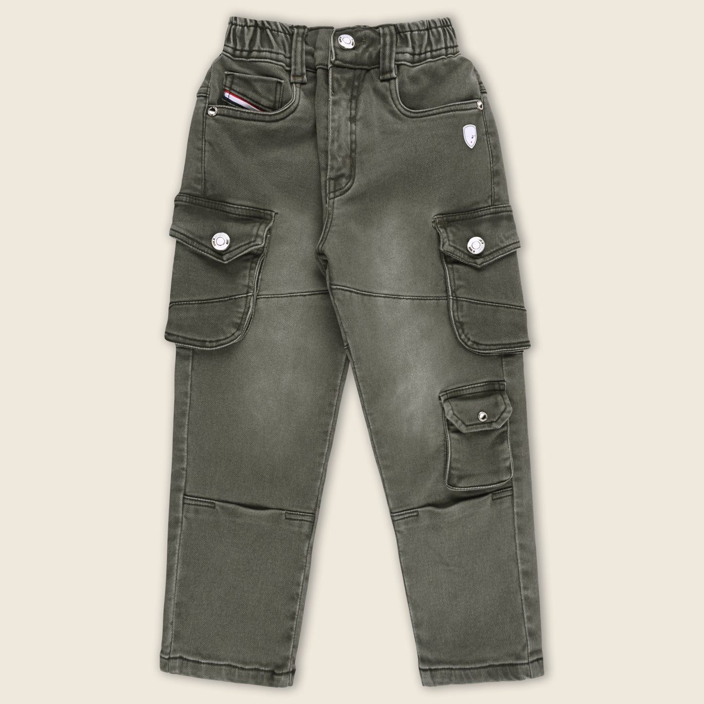 Boys Stylish Denim Cargo Trousers