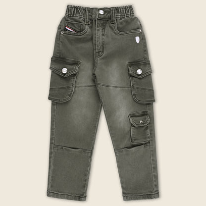Boys Stylish Denim Cargo Trousers