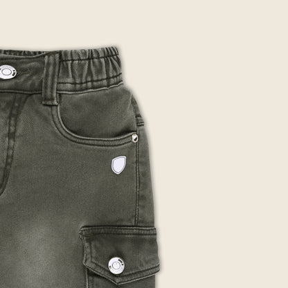 Boys Stylish Denim Cargo Trousers