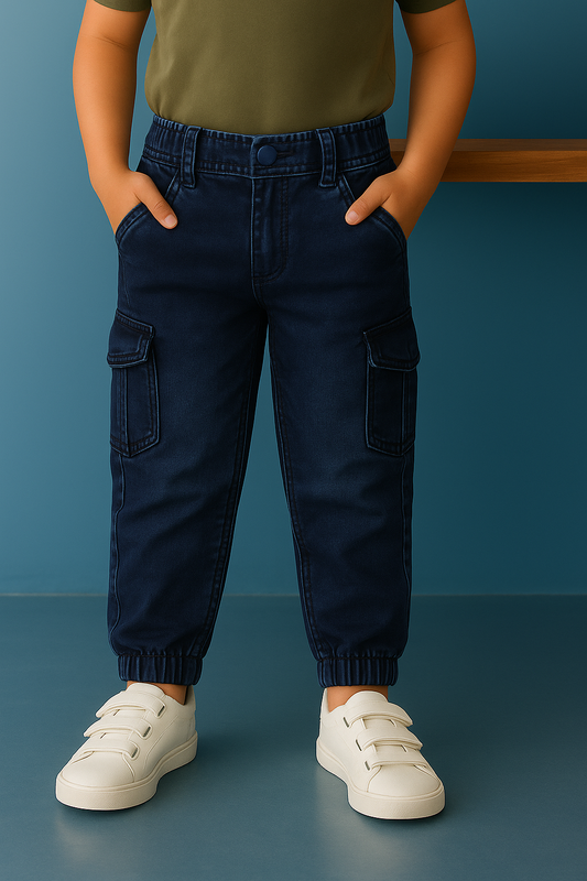 Boys Cotton Elastic Casual Trouser