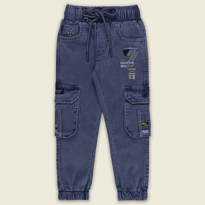 Boys Denim Cargo Jogger Jeans with Side Pockets