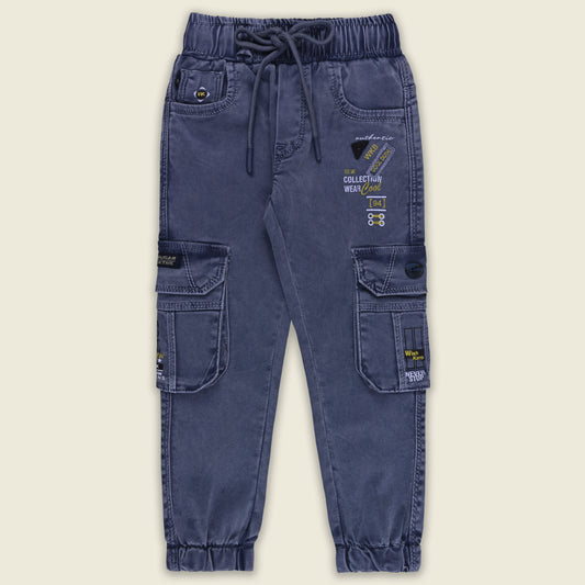 Boys Denim Cargo Jogger Jeans with Side Pockets