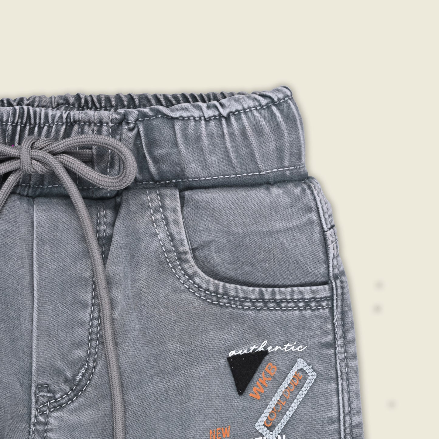 Boys Denim Cargo Jogger Jeans with Side Pockets