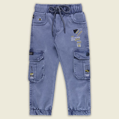 Boys Denim Cargo Jogger Jeans with Side Pockets