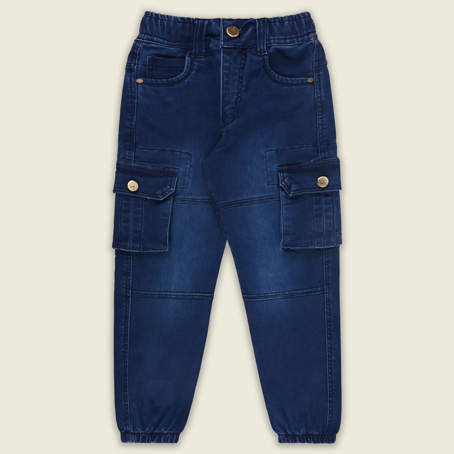 Boys Cotton Denim Cargo Jeans – Stretchable Pants