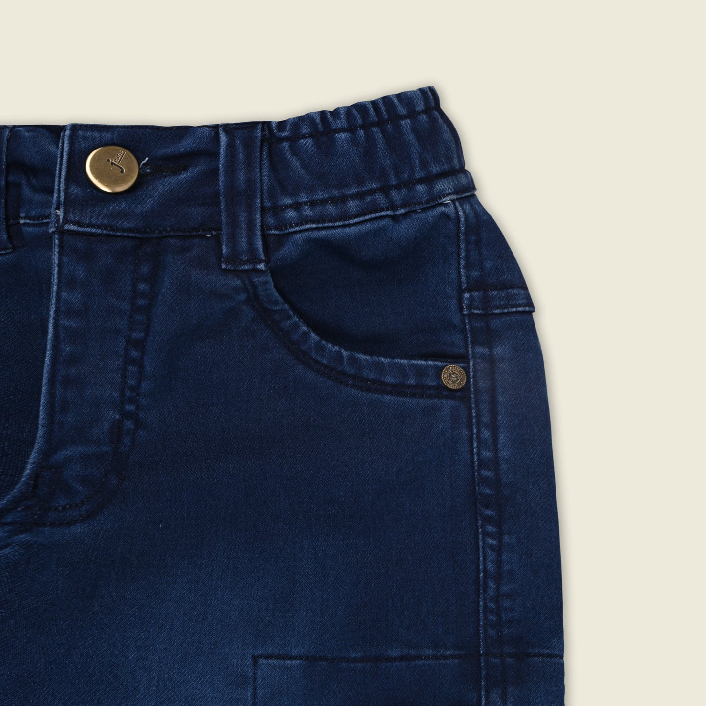 Boys Cotton Denim Cargo Jeans – Stretchable Pants