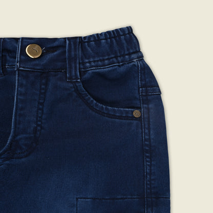 Boys Cotton Denim Cargo Jeans – Stretchable Pants
