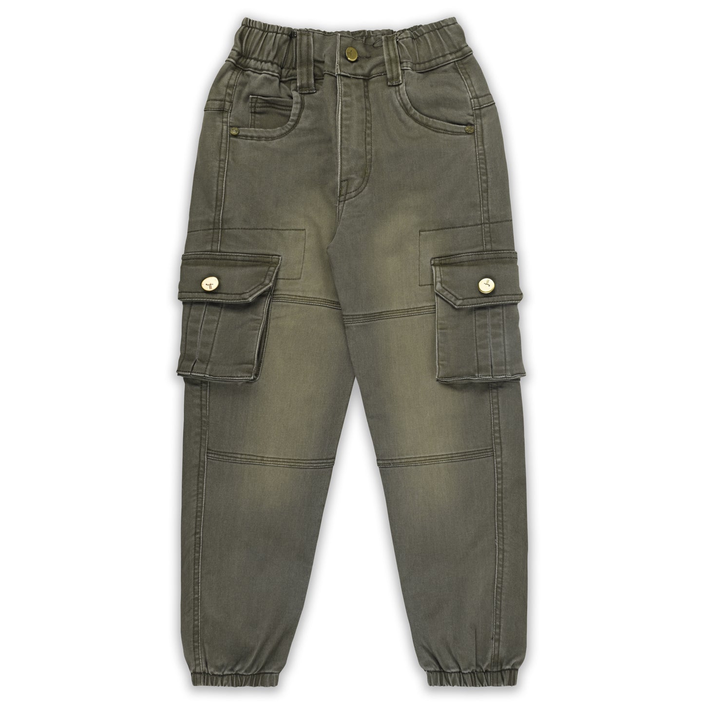 Boys Cotton Denim Cargo Jeans – Stretchable Pants