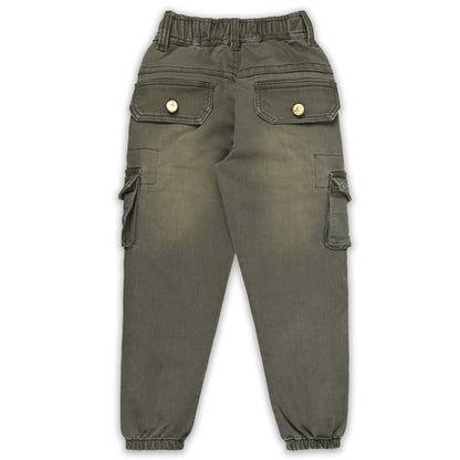 Boys Cotton Denim Cargo Jeans – Stretchable Pants