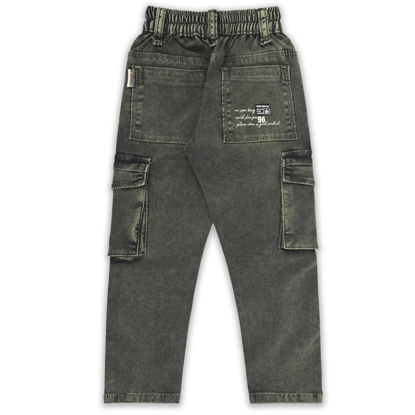 Boys Cotton Denim Cargo Pants with Belt