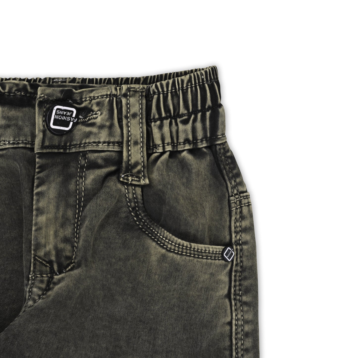 Boys Cotton Denim Cargo Pants with Belt