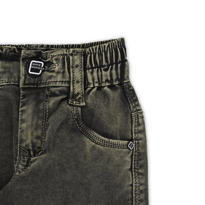 Boys Cotton Denim Cargo Pants with Belt