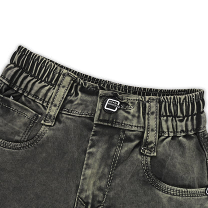 Boys Cotton Denim Cargo Pants with Belt