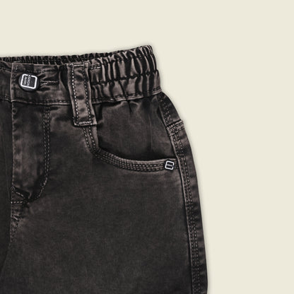 Boys Cotton Denim Cargo Pants with Belt