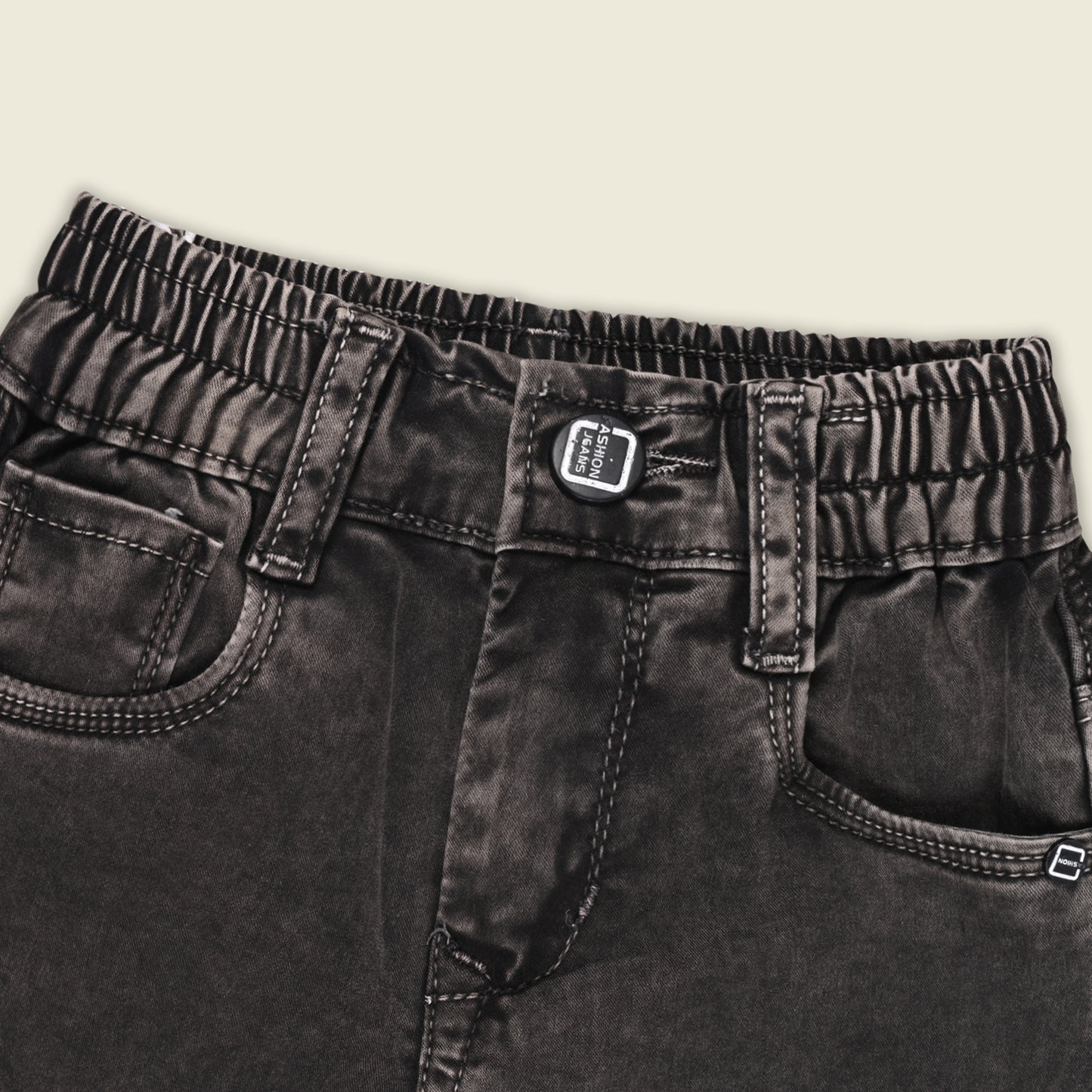 Boys Cotton Denim Cargo Pants with Belt