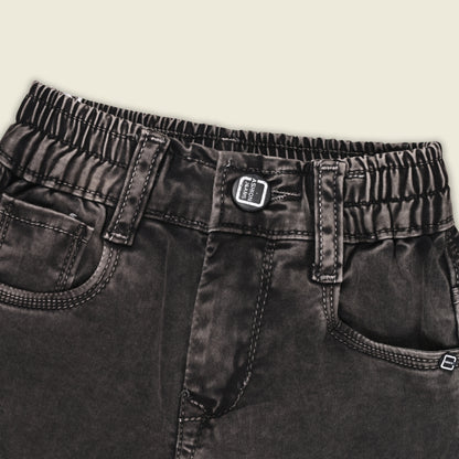 Boys Cotton Denim Cargo Pants with Belt