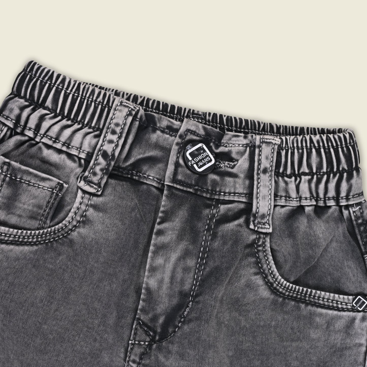 Boys Cotton Denim Cargo Pants with Belt