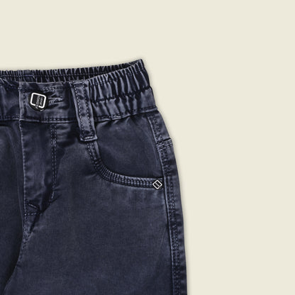 Boys Cotton Denim Cargo Pants with Belt