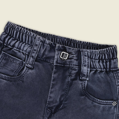 Boys Cotton Denim Cargo Pants with Belt