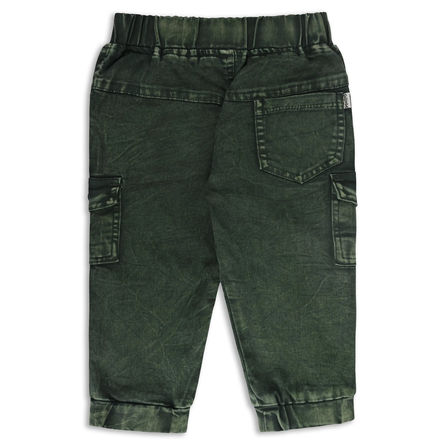 Boys Denim Cargo Jogger Pants with Drawstring
