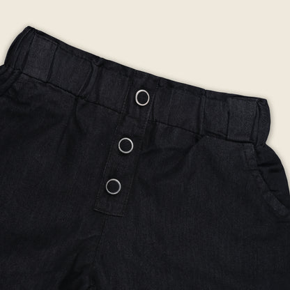 Girls High Waist Denim Joggers 