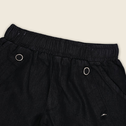 Girls High Waist Denim Joggers