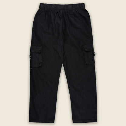 Girls High Waist Denim Joggers