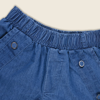 Girls High Waist Denim Joggers