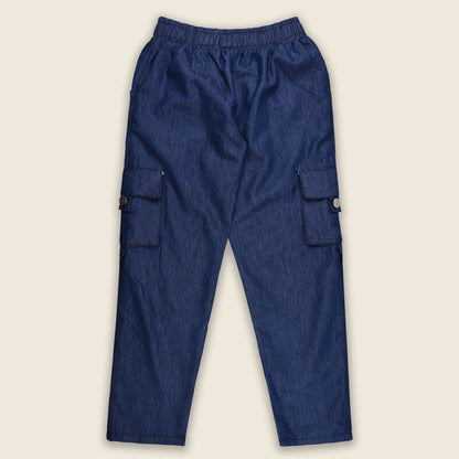 Girls High Waist Denim Joggers