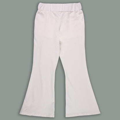 Girls High Waist Lycra Pleated Bootcut Jeans
