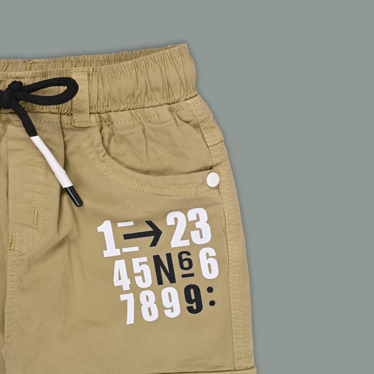 Boys Cotton Denim Cargo Joggers – Printed Pants