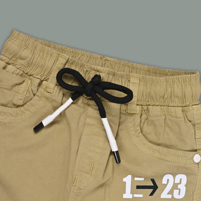 Boys Cotton Denim Cargo Joggers – Printed Pants