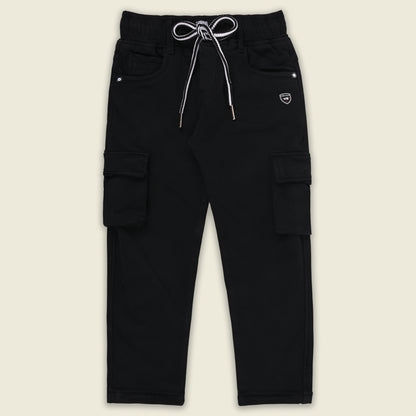 Boys Cotton Denim Cargo Pants – Stretchable Joggers