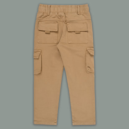Boys Cotton Denim Cargo Pants – Stretchable Joggers
