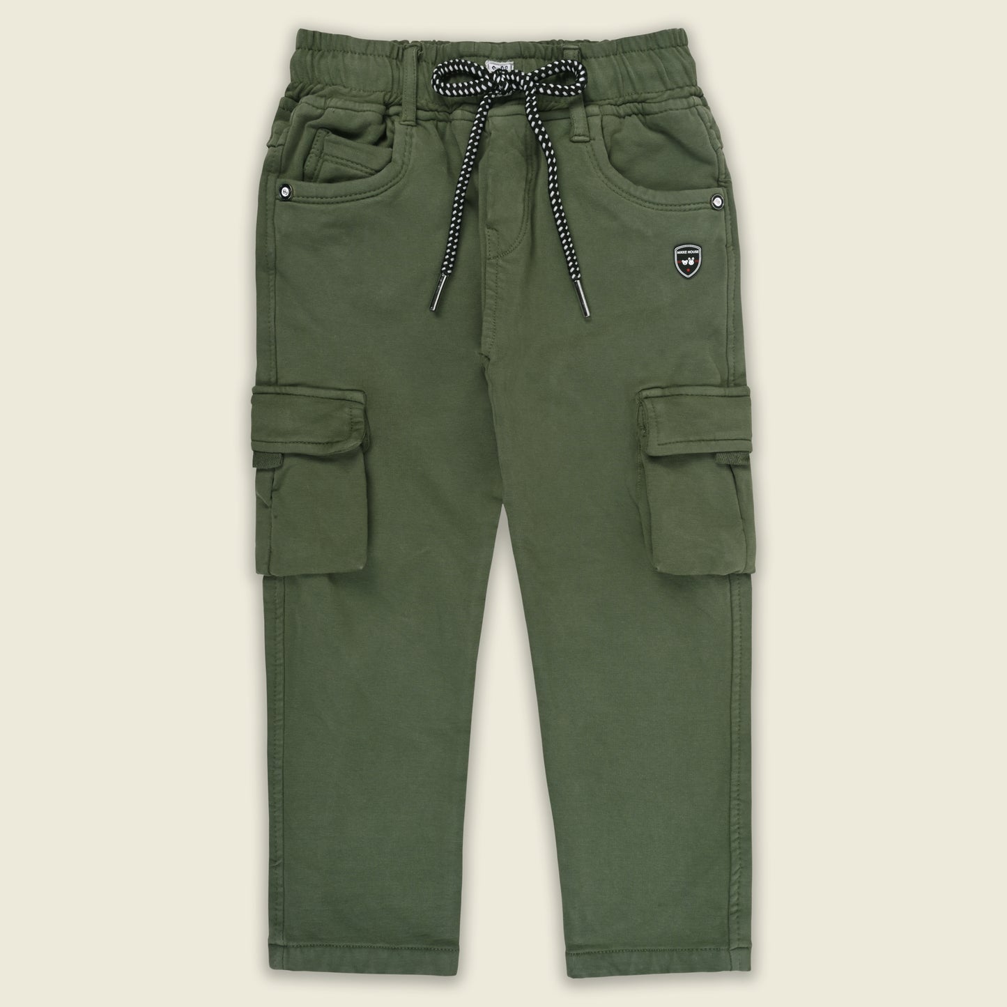 Boys Cotton Denim Cargo Pants – Stretchable Joggers
