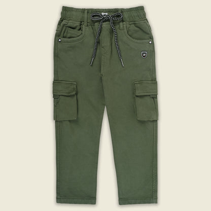 Boys Cotton Denim Cargo Pants – Stretchable Joggers
