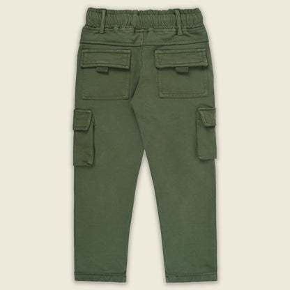 Boys Cotton Denim Cargo Pants – Stretchable Joggers