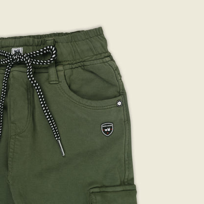 Boys Cotton Denim Cargo Pants – Stretchable Joggers